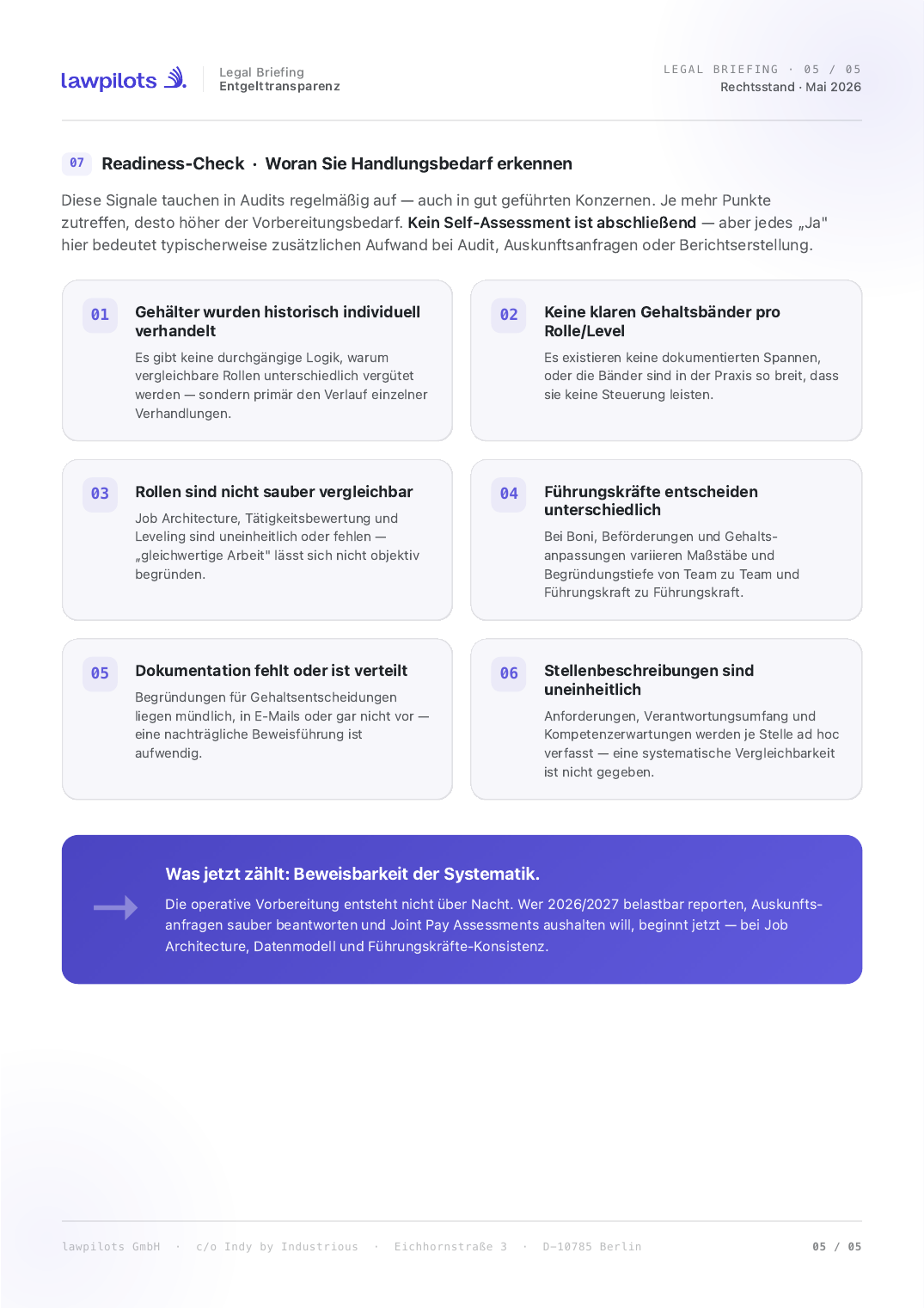 Seite 5 — Readiness-Check: 6 Signale für Handlungsbedarf
